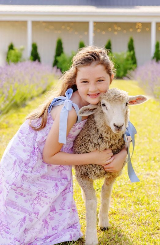 Macie Midi Dress- Broadcloth/Lavender &amp; Lambs