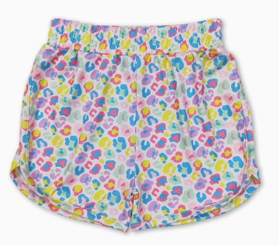 Leopard Print Girls Athletic Shorts
