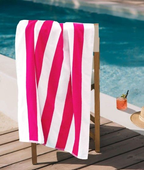 Stripe Beach Towel, COLOR: Pink