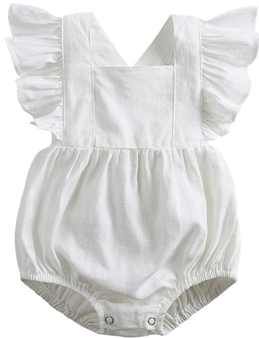 White Flutter Romper