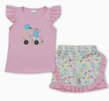 Ice Cream Truck Floral Outfit