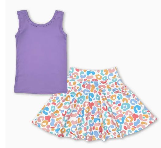 Leopard Athletic Skort Set