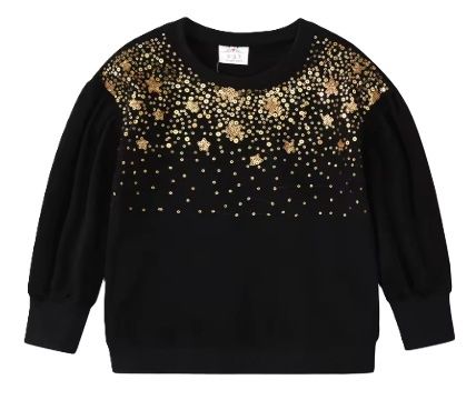 Black Gold Sequin Sweatshirt