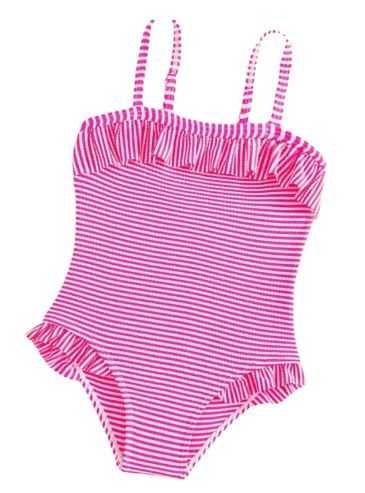 Hot Pink Seersucker One Piece