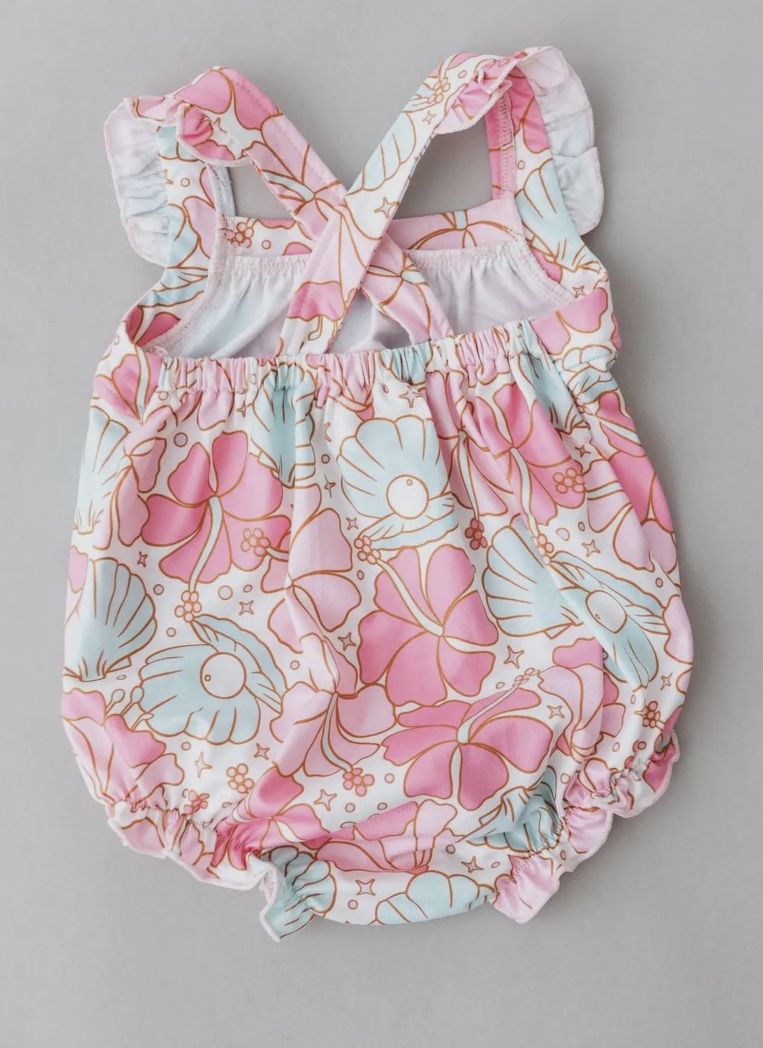Beach Daze Ruffle Cross Back Romper