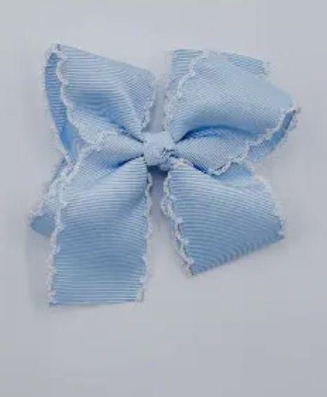 Light Blue Picot Trim Bow