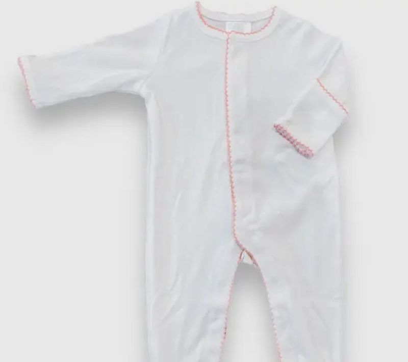 Organic Cotton Pink Trim Onesie