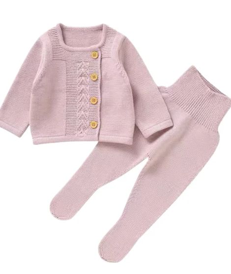 Infant Knitted Cardigan Set Pink