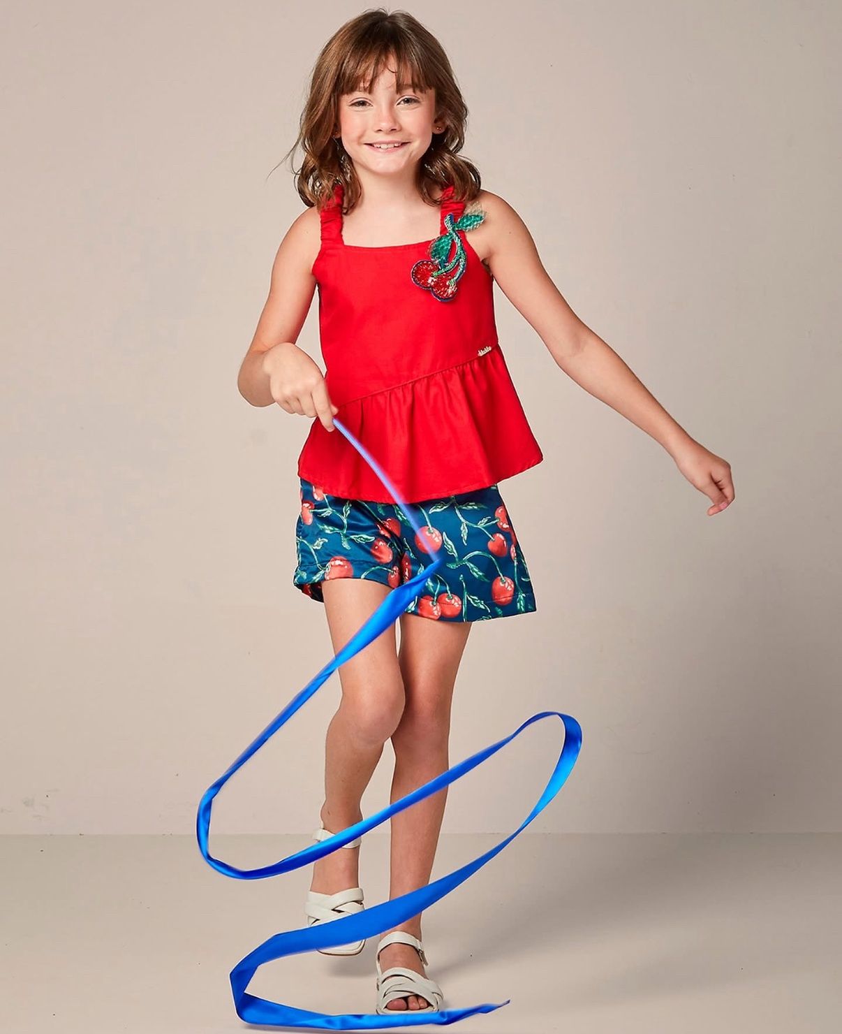 Jeweled Cherry Shorts Outfit, Size: 2/3T