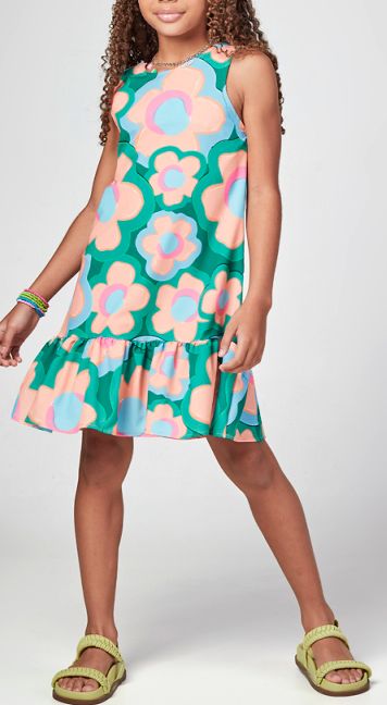 Funky Floral Athletic Dress, Size: 2/3T