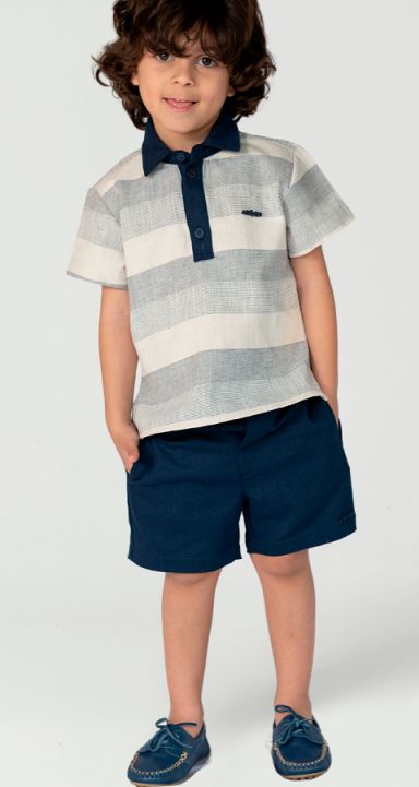 3 pc Striped Smock Set and Bermuda Twill, Size: 2/3T