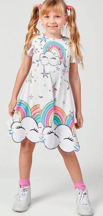 Rainbow Cloud Dress, Size: 2/3T