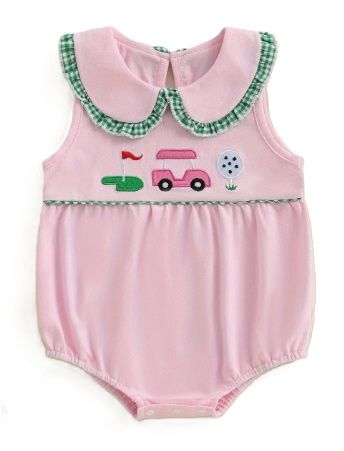 Pink Peter Pan Collar Golf Romper