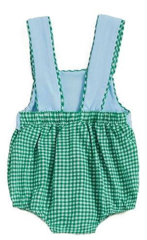 Blue Green Gingham Golf Romper
