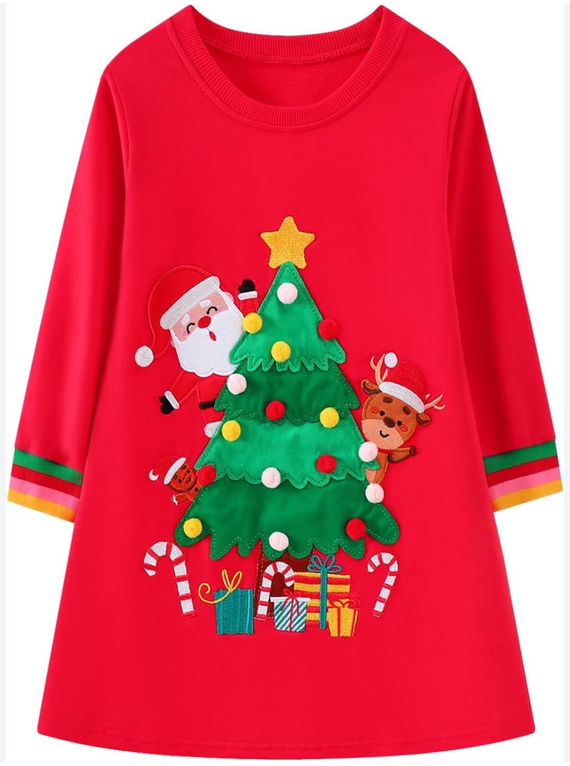 RED CHRISTMAS LS DRESS
