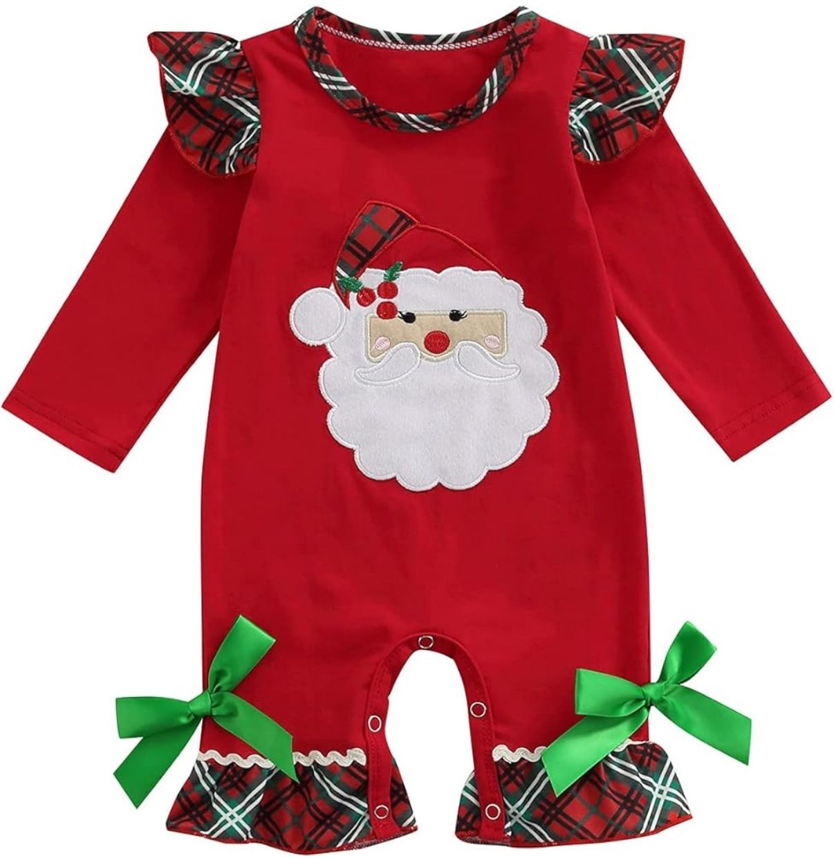 Red Santa Applique Romper