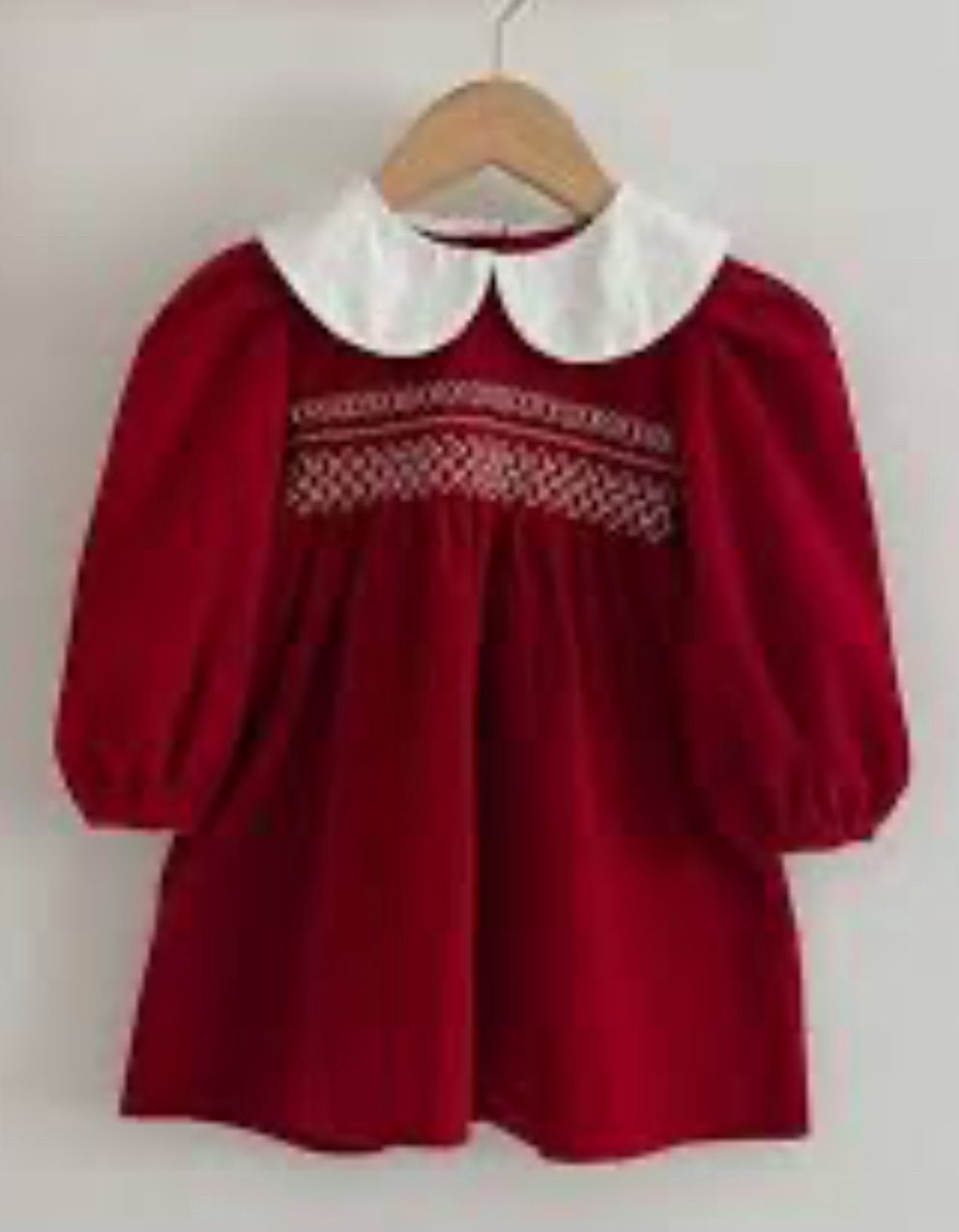 Red Velvet LS Bishop Dress