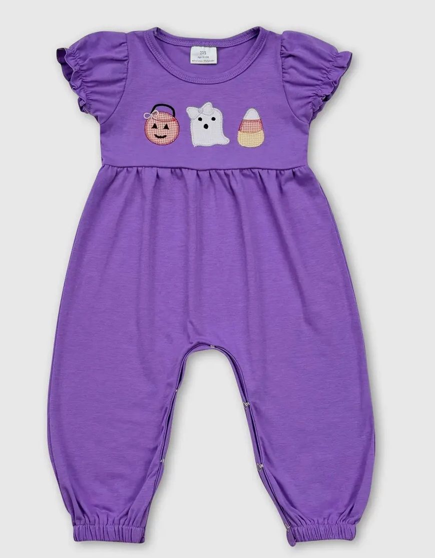 Purple Ghost App Romper