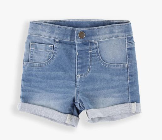 Light Wash Denim Stretch Shorts, Size: 12/18M