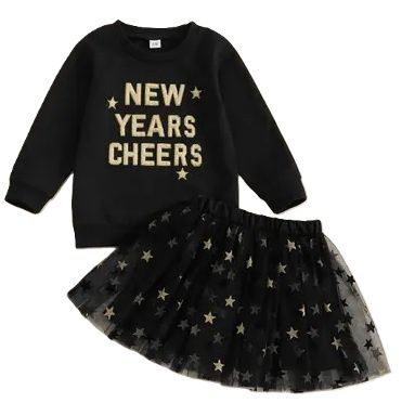 New Years Cheers Glitter Skirt Set