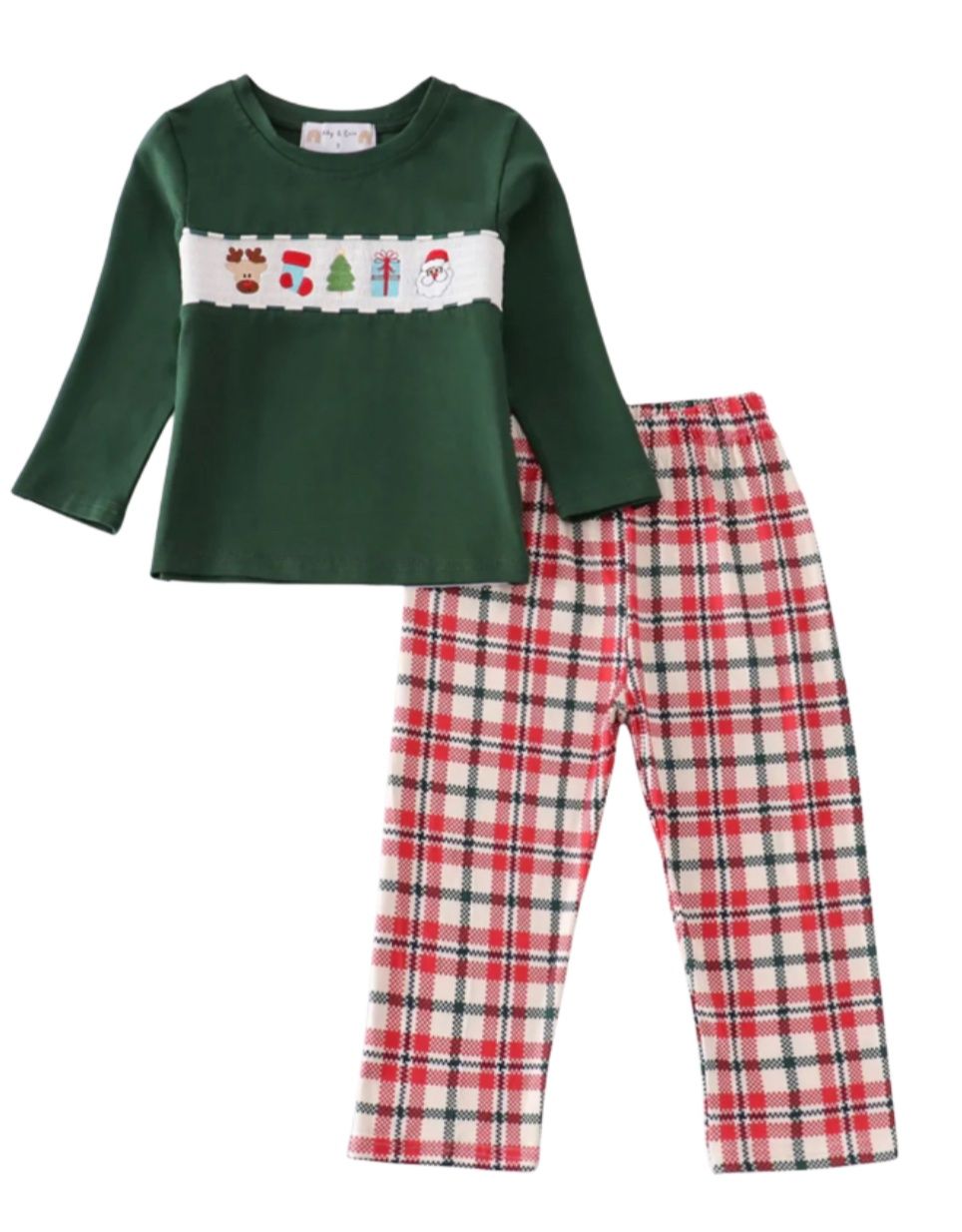 Smocked Green Christmas Outfit