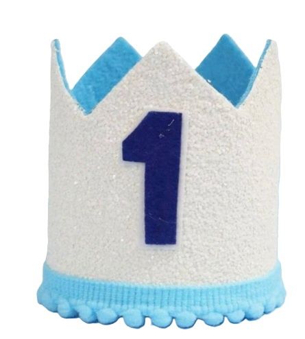 Blue One Year Birthday Crown