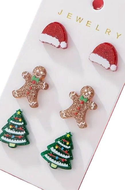 Christmas Glitter Acrylic Earring Set
