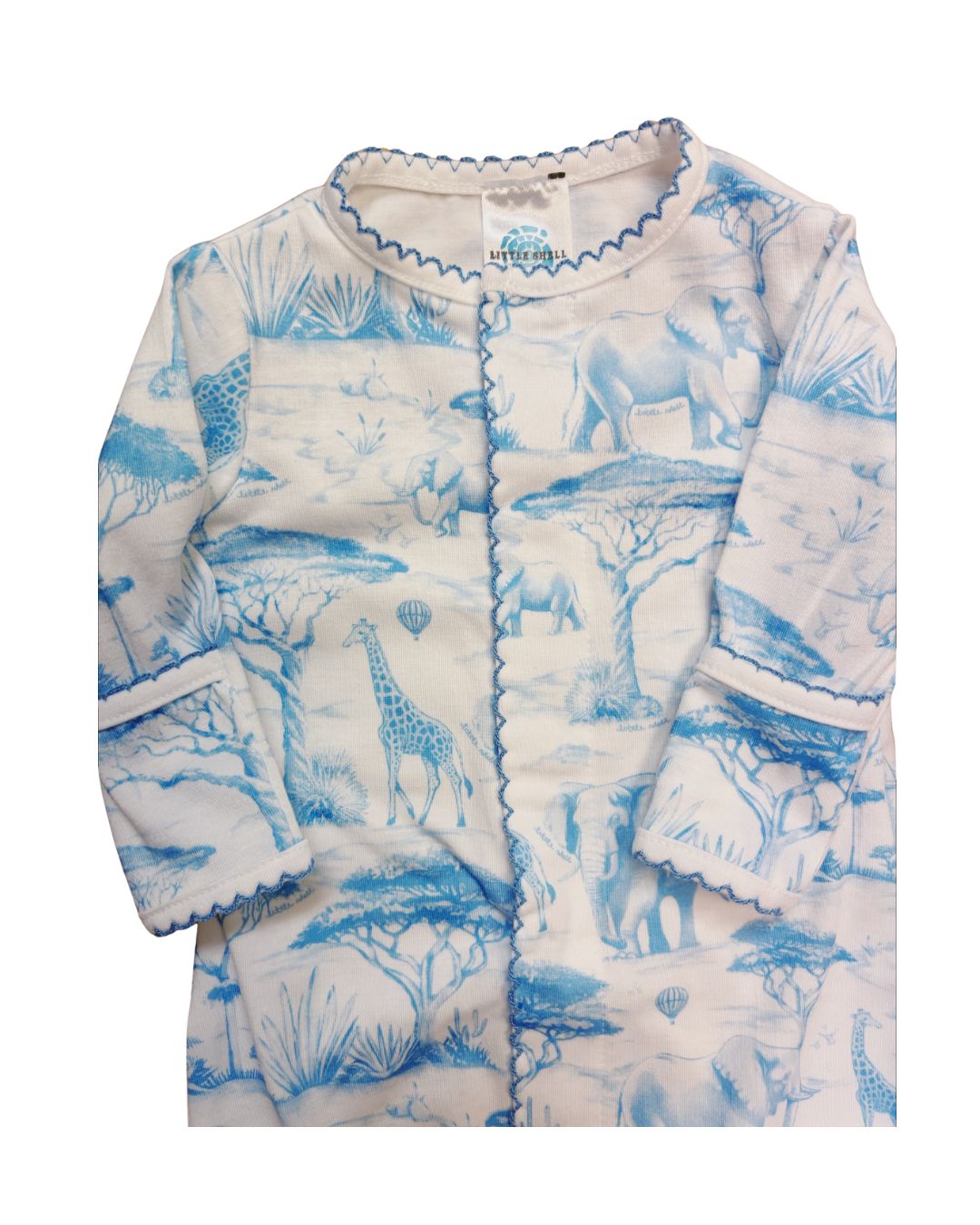 Blue Old English Print Converter Grown, Size: 0/3M