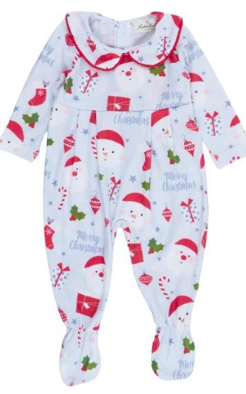 Matching Santa Boys Romper PJs