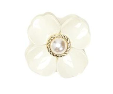Floral Shaped Claw Clip with Pearl Detail, COLOR: Cream