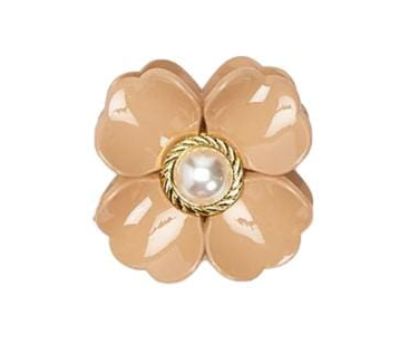 Floral Shaped Claw Clip with Pearl Detail