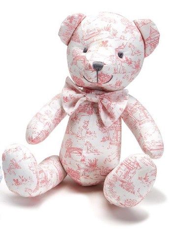 Toile Teddy Bear, COLOR: Pink