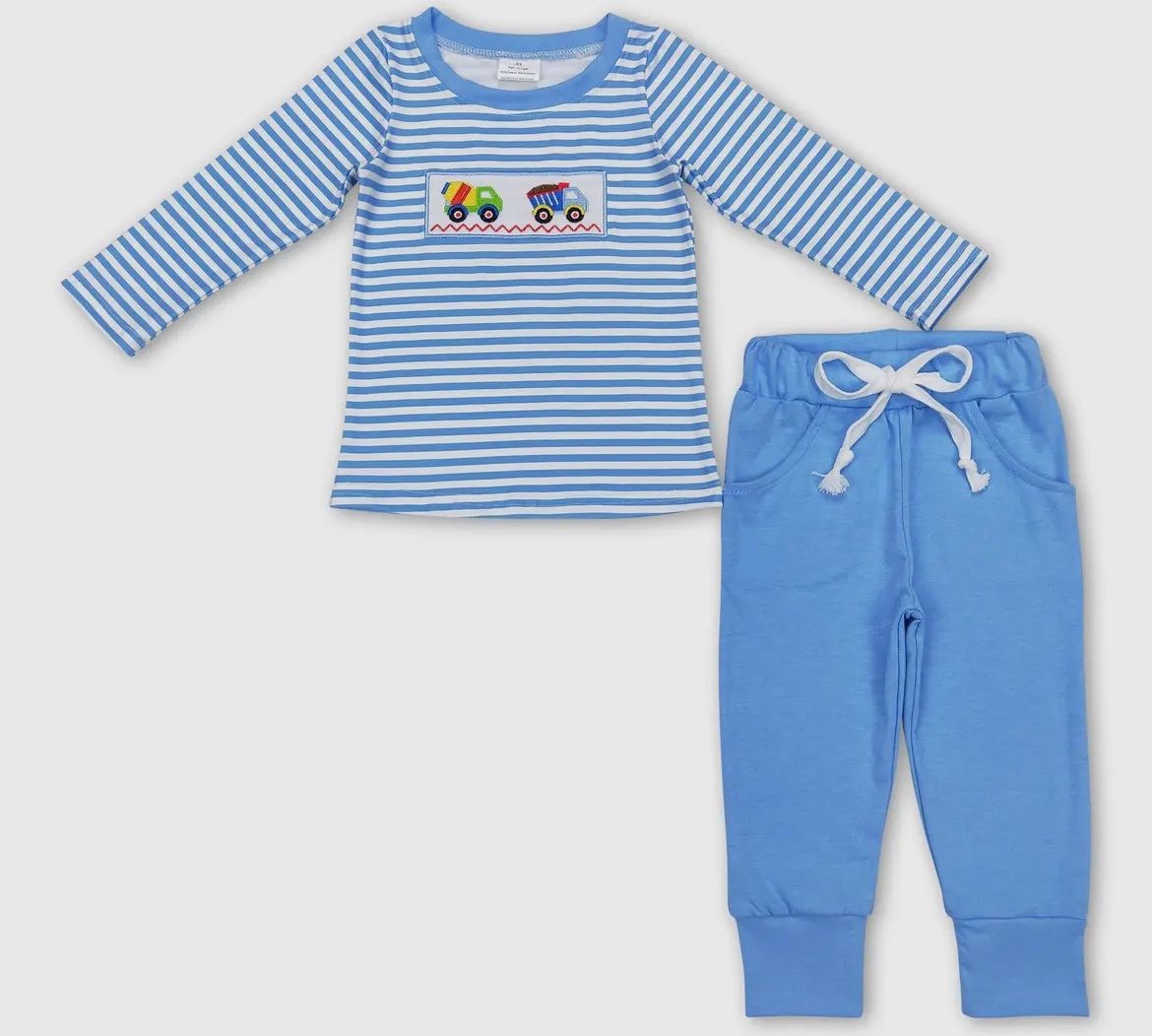 Blue Stripe Construction App Set, Size: 2T
