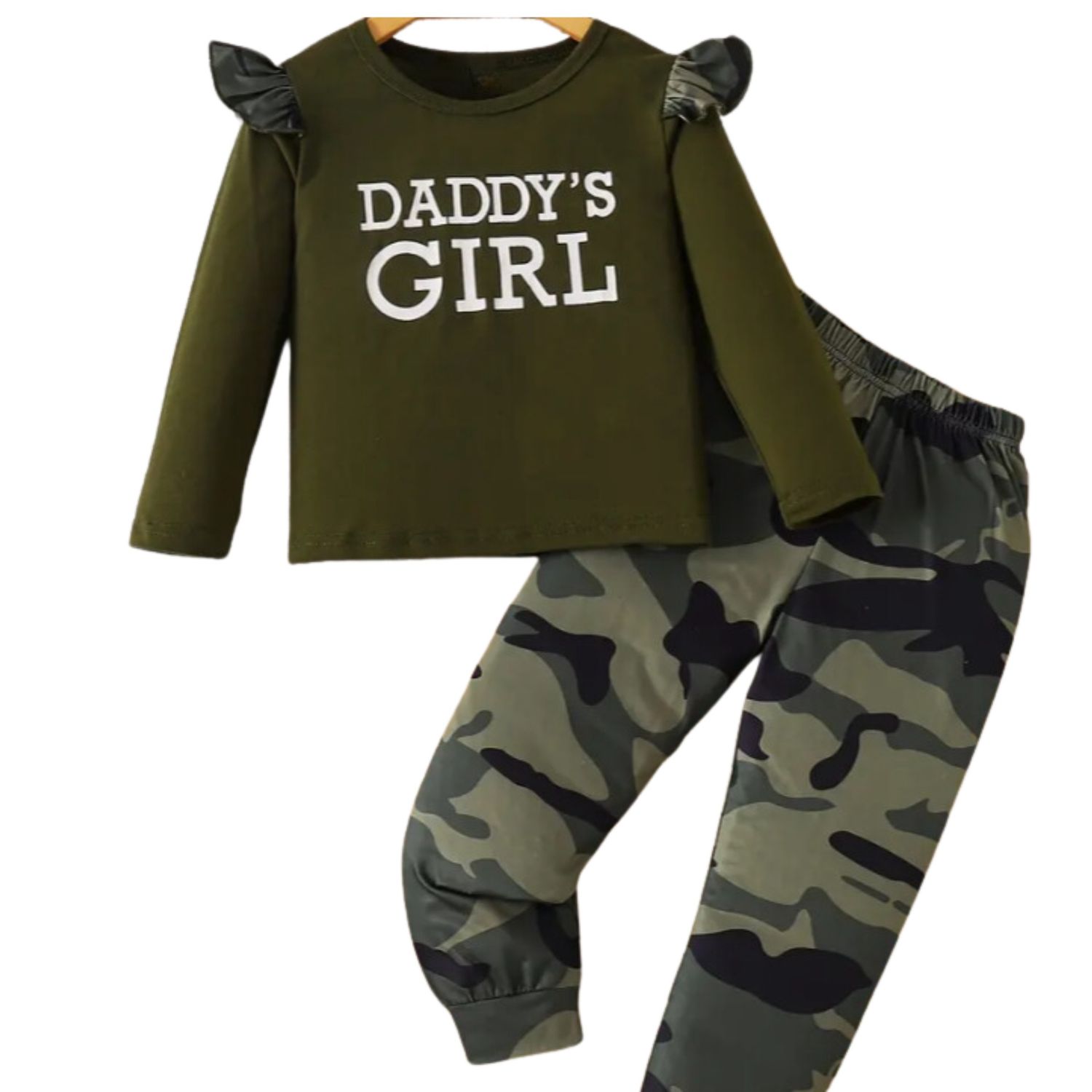 Daddy&#39;s Girl Camo LS Outfit, Size: 1/2T