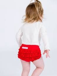Knit RuffleButt Blommers Red, Size: 3-6M