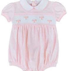 Pink Smocked  Pima Cotton Romper