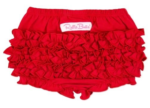 Red Knit RuffleButt Bloomer