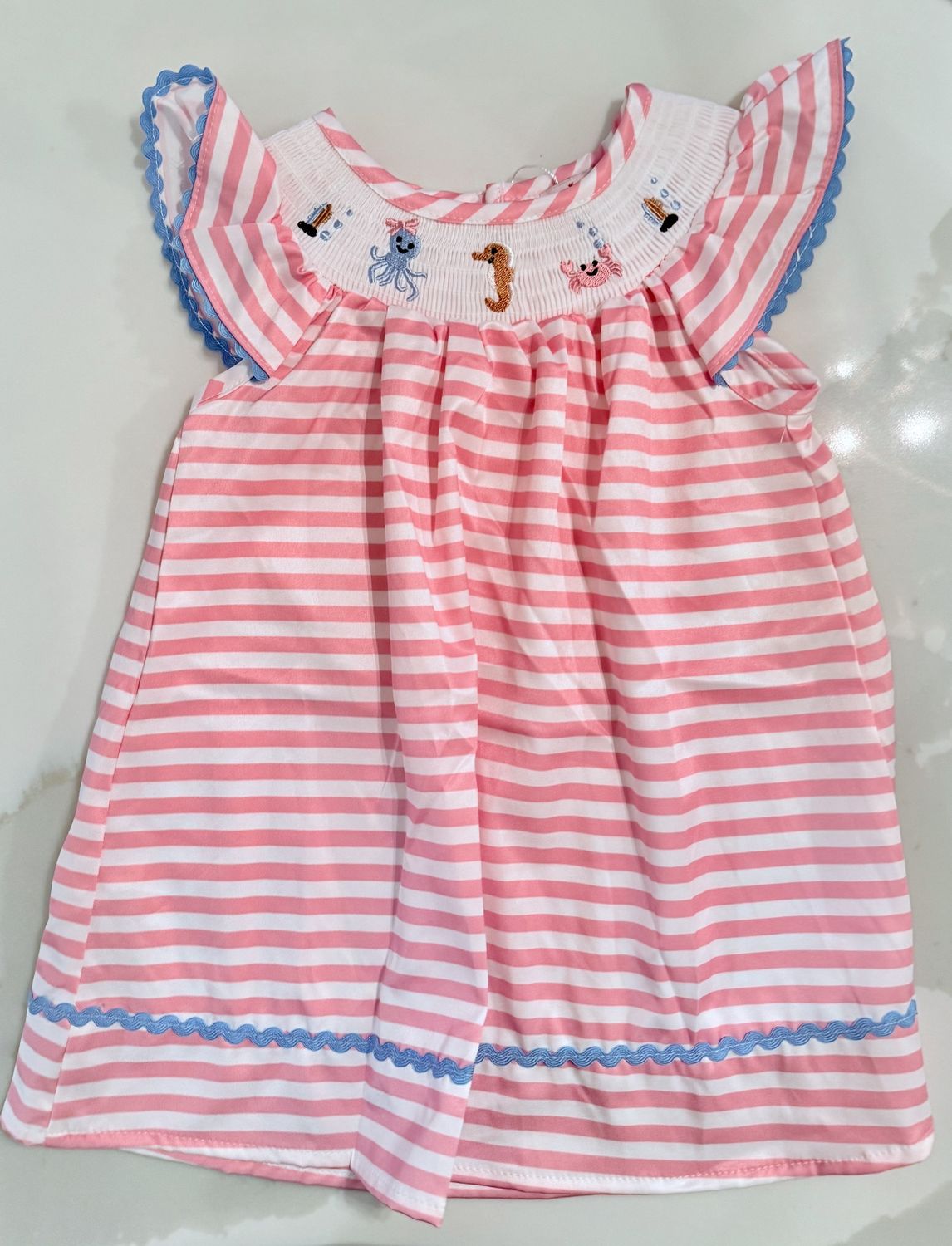 Smocked Sea Friends Dress, Size: 2T