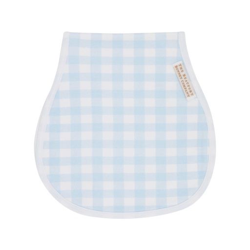 Oopsie Daisy Burp Cloth- Buckhead Blue Gingham, Colour: Buckhead Blue Gingham/Worth Ave White