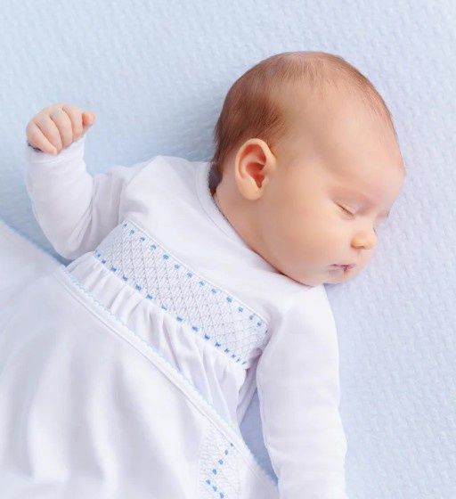 Sweetly Smocked Greeting Gown-Buckhead Blue