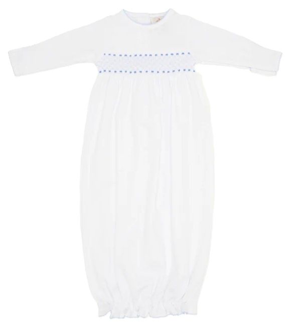 Sweetly Smocked Greeting Gown-Buckhead Blue