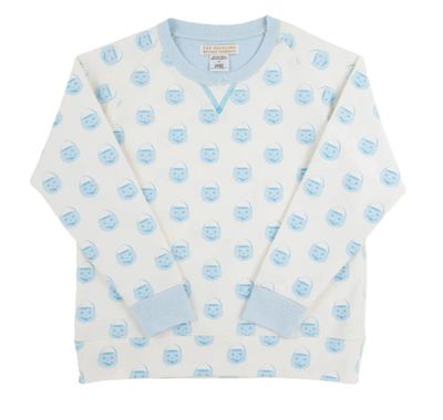 Cassidy Comfy Crewneck-Vintage Prep Pumpkin Blue