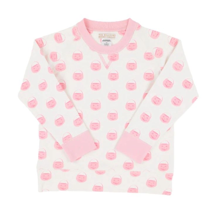 Cassidy Comfy Crewneck-Vintage Prep Pumpkin Pails Pink