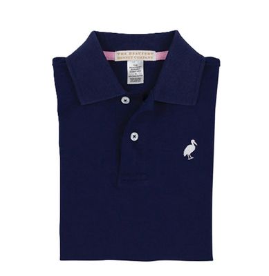 Prim &amp; Proper Polo- Nantucket Navy Stripe