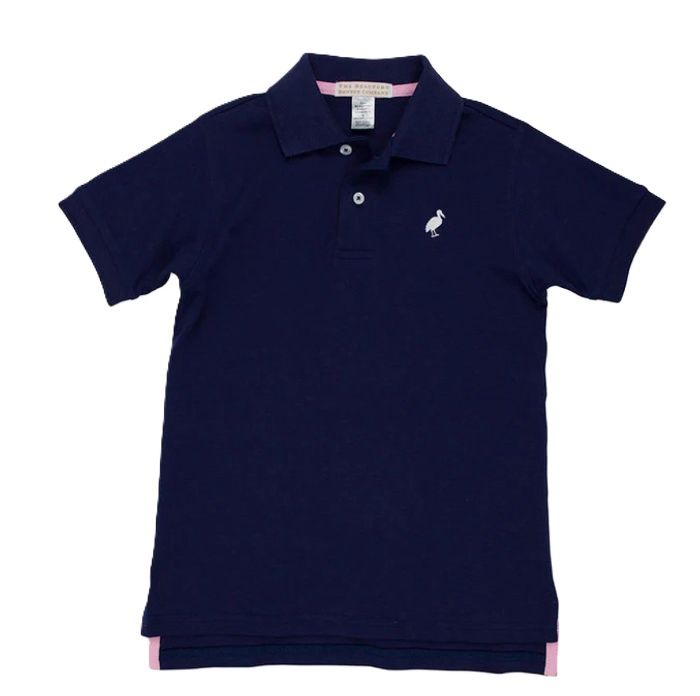 Prim &amp; Proper Polo- Nantucket Navy Stripe