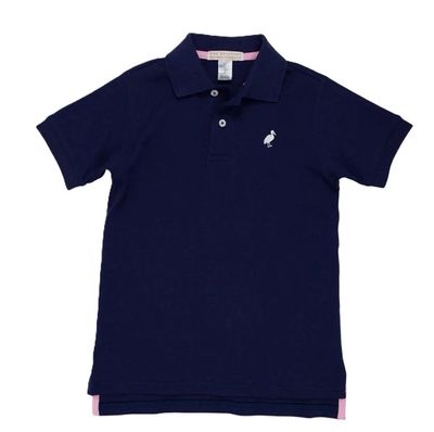 Prim &amp; Proper Polo- Nantucket Navy Stripe