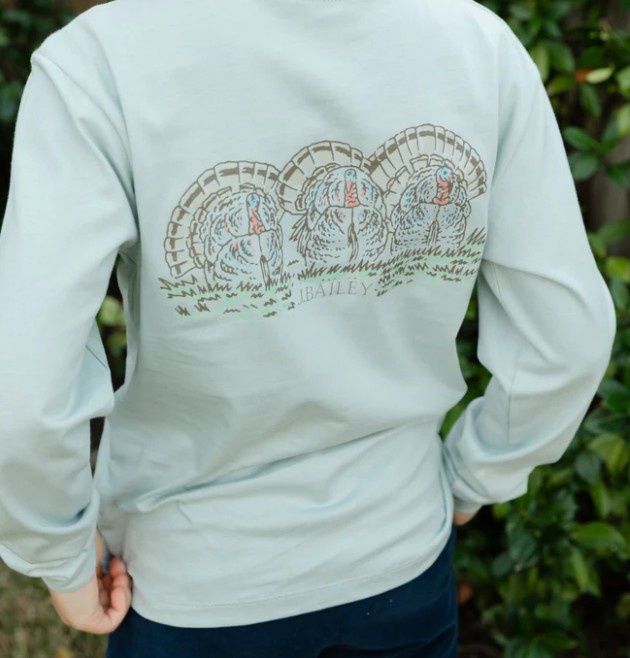 Bailey Boys L/S Turkey On Sage LOGO T