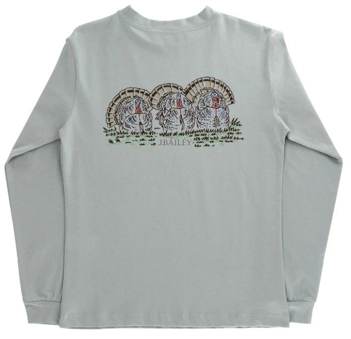 Bailey Boys L/S Turkey On Sage LOGO T