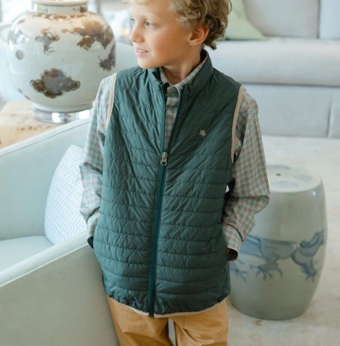 Bailey Boys Quilted Vest Forest Green