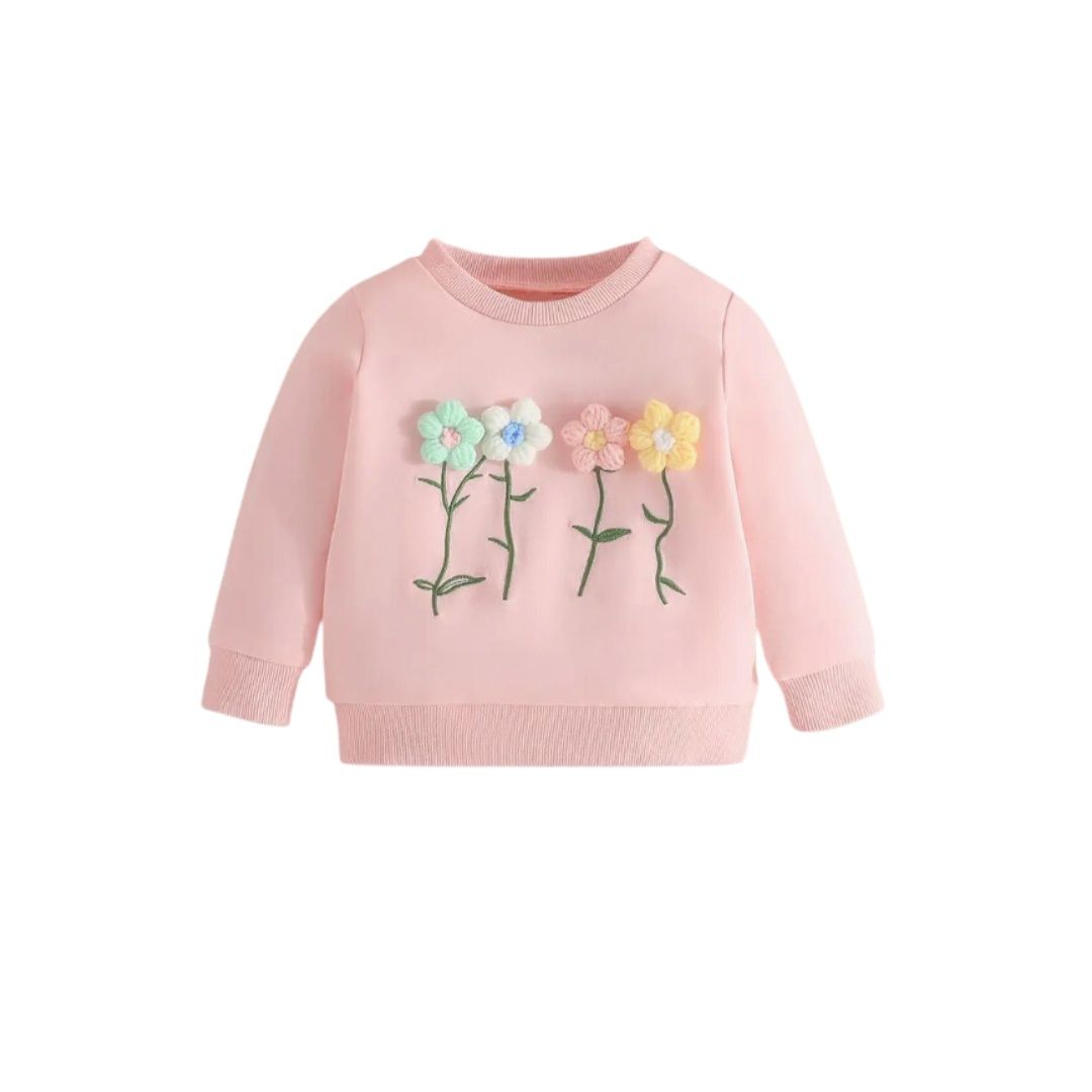 Puffy Flower Sweatshirt, Size: 12/18M